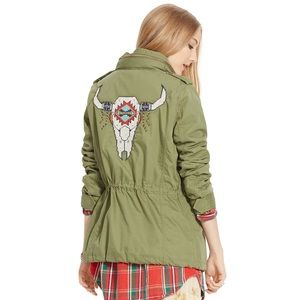 Ralph Lauren Military Jacket with Beaded Cow Skull